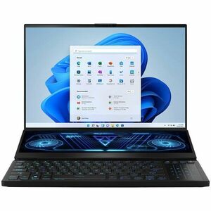 Laptop Gaming ASUS ROG Zephyrus Duo 16 GX650PZ cu procesor AMD Ryzen™ 9 7945HX pana la 5.4 GHz, 16, QHD+, IPS, 240Hz, 32GB DDR5, 1TB SSD, NVIDIA® GeForce RTX™ 4080 12GB GDDR6, Windows 11 Pro, Black imagine