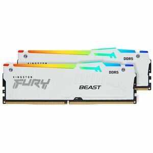 Memorie Kingston FURY Beast RGB White 32GB DDR5 6000MHz CL30 Dual Channel Kit imagine