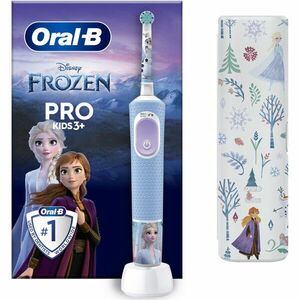 Periuta de dinti electrica Oral-B Pro Kids Frozen pentru copii, Curatare 2D, 2 programe, 1 capat, 4 autocolante, trusa de calatorie, Albastru imagine