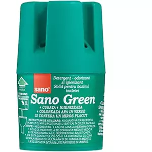 Odorizant solid Sano pentru rezervorul toaletei, Verde, 150g imagine