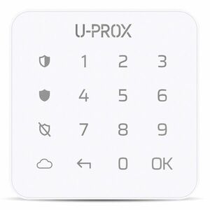 Tastatura mini touch wireless U-PROX KEYPAD G1, 1 partitie, 4800m, butoane iluminate, autonomie 2 ani imagine