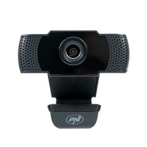 Camera Web PNI CW1850, Full HD, CMOS, 2MP, USB, clip-on, microfon stereo incorporat (Negru) imagine