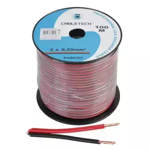 Cablu difuzor CCA 2x0.50mm rosu/negru 100m imagine