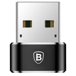 Adaptor, Baseus, USB-A la USB-C, Aluminiu, Negru imagine