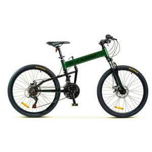 Bicicleta Pliabila MTB-Folding CARPAT Hummer C2441, 21 Viteze, Cadru Aluminiu, Roti 24inch, Frane pe Disc (Verde/Negru) imagine
