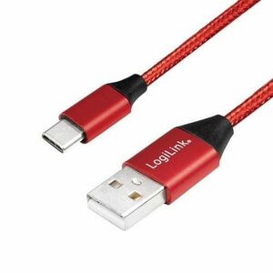 Cablu de date Logilink, CU0148, USB 2.0 (T) la USB 2.0 Type-C (T), 1m, Premium, Rosu imagine