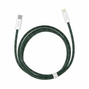Cablu USB-C Lightning pentru iPhone, Baseus, Incarcare rapida, 20 W, 1 m, Verde/Alb imagine