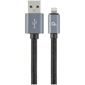 Cablu alimentare si date Gembird, USB 2.0 (T) la Lightning (T), 1.8m, conectori auriti, Negru, CCB-mUSB2B-AMLM-6 imagine