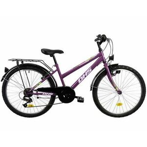 Bicicleta Copii DHS Terrana 2414, roti 24inch, cadru otel 350mm, 6 viteze (Violet) imagine