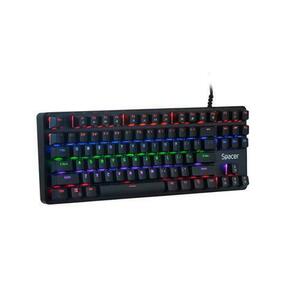 Tastatura Gaming Mecanica Spacer Immortal, switch-uri mecanice albastre, 87 taste (Neagra) imagine