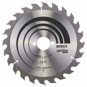 Panza de ferastrau circular Bosch Optiline Wood, 190 x 30 mm, 24 dinti imagine