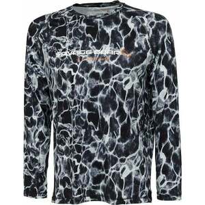 Savage Gear Tricou Night UV Long Sleeve T-Shirt Black Waterprint M imagine