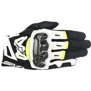 Alpinestars SMX-2 Air Carbon V2 Gloves Black/White/Yellow Fluo 3XL Mănuși de motocicletă imagine
