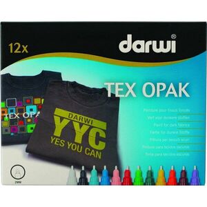 Darwi Tex Fabric Opak Marker Set Set markere textile 12 x 6 ml imagine