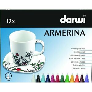 Darwi Cold Ceramic Paint Marker Set Mix 12 x 6 ml imagine