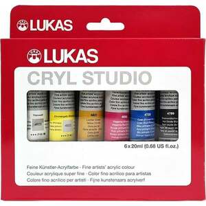 Lukas Cryl Studio Cardboard Box Set de vopsele acrilice 6 x 20 ml imagine