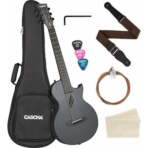 Cascha Carbon Fibre Acoustic Guitar Negru Mat imagine