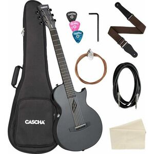 Cascha Carbon Fibre Electric Acoustic Guitar Negru Mat imagine