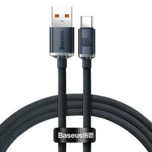 Cablu Baseus Crystal Shine, USB - USB-C, 100W, 66W, 6A, Pentru Honor 50 Pro, 120cm (Negru) imagine
