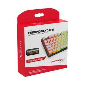Kit butoane tastatura gaming HyperX Pudding White PBT, Layout US imagine