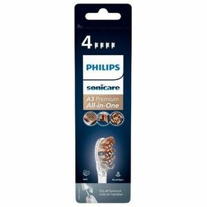 Rezerve Philips Sonicare A3 Premium All in One HX9094/10, pachet de 4 capete de periere standard, sincronizarea modurilor BrushSync, Alb imagine