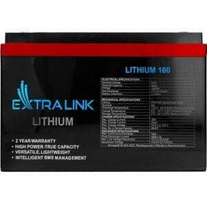 Baterie LiFePO4 pentru UPS Extralink, 160Ah, 12.8V, BMS, IP65, ABS, M8, Negru imagine