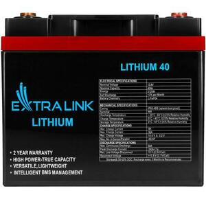 Baterie LiFePO4 pentru UPS, Extralink, 40Ah, 12.8V, BMS, IP65, ABS, M8, Multifunctionala, Negru imagine