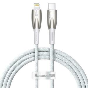 Cablu Date si Incarcare USB-C - Lightning Baseus Glimmer Series, 20W, 1m, Alb CADH000002 imagine