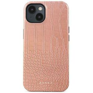 Husa Burga Dual Layer Pink Croco compatibila cu iPhone 15 Plus imagine