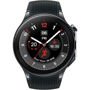 Smartwatch OnePlus Watch 2, 46mm, Ecran 1.43inch, Procesor Snapdragon W5 Gen 1, 2GB RAM, 32GB Flash, GPS, Bluetooth, Wi-Fi, 100 ore Autonomie, 100+ Moduri Sport (Negru) imagine