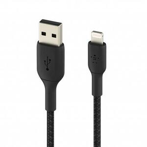 Cablu de date Belkin BOOST CHARGE, USB-A la Lightning, Impletit, 0, 15m (Negru) imagine