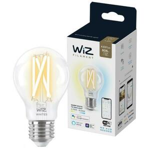 Bec LED inteligent vintage WiZ Filament Whites Philips, Wireless, A60, E27, 6.7W (60W), 220-240V, temperatura lumina reglabila calda-rece (2700K-6500K), 806 lumeni, durata de viata 15.000 de ore, clasa energetica A++ imagine