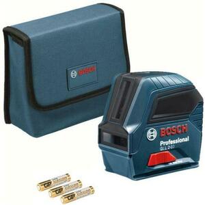 Nivela laser cu linii Bosch GLL 2-10, 10 m, +/-0.3 mm/m, 2 linii laser, fascicul rosu, geanta textila (Albastru) imagine