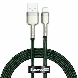 Cablu de date Baseus Cafule, USB - Lightning, 2.4A, 1 m, Verde imagine