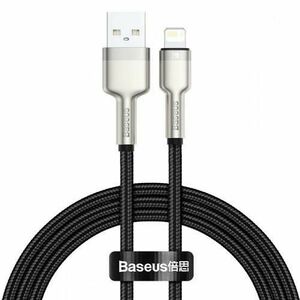 Cablu de date Baseus Cafule Metal, USB - Lightning, 18W, 2.4A, 1m, Negru imagine
