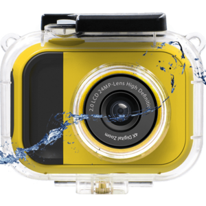 Camera video Lamtech LAM112013 2in1, 24MP, Full HD, Ecran IPS 2inch, Zoom digital 4X, Carcasa Waterproof (Galben) imagine