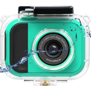 Camera video Lamtech LAM112006 2in1, 24MP, Full HD, Ecran IPS 2inch, Zoom digital 4X, Carcasa Waterproof (Verde) imagine