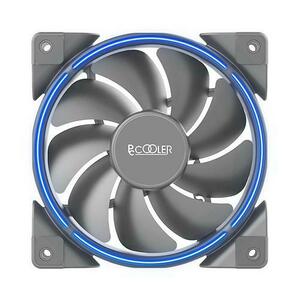 Ventilator PCCOOLER Corona Blue 120, iluminare albastra, 120 mm, 1800 rpm, PWM (Negru) imagine