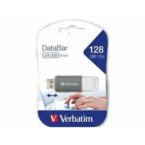 Stick USB Verbatim DataBar 49456, 128 GB, USB 2.0 (Gri) imagine