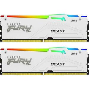 Memorie Kingston FURY Beast RGB White 32GB DDR5 6000MHz CL30 Dual Channel Kit imagine
