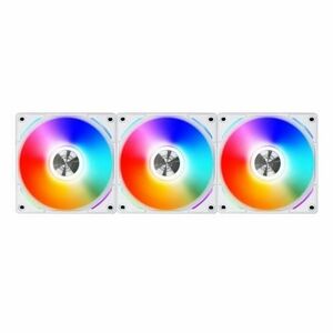 Set 3 ventilatoare Lian Li UNI FAN AL120, iluminare RGB, 120 mm, 1900 rpm, PWM (Alb) imagine