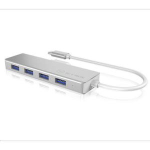 Hub USB RaidSonic, ICY BOX, 4 porturi, Argintiu imagine