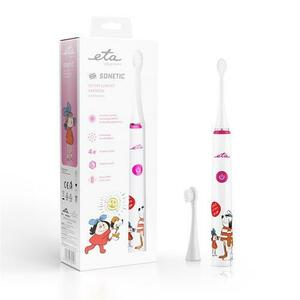 Periuta de dinti ETA ETA070690010 Sonetic Kids Toothbrush, 4 moduri, 2 capete incluse (Roz/Alb) imagine