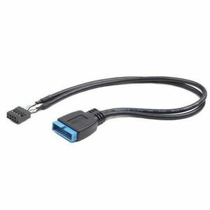 Cablu adaptor, Gembird, USB 2.0 9 pini, USB 3.0 19 pini, Negru imagine