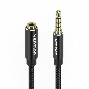 Cablu audio Vention, Jack 3.5mm (T) la Jack 3.5mm (M), 0.5m, conectori auriti, braided BBC (Negru) imagine