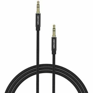 Cablu audio Vention, Jack 3.5mm (T) la Jack 3.5mm (T), 0.5m, conectori auriti, braided BBC si TPE (Negru) imagine