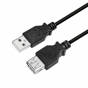 Cablu USB LOGILINK prelungitor, USB 2.0 (T) la USB 2.0 (M), 3m, Negru imagine