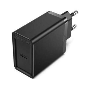 Alimentator SmartPhone la 220V Vention 1-port USB-C Wall Charger(30W) EU-Plug, Negru imagine