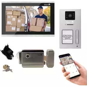 Kit Interfon Video 1 familie wireless WiFi IP65 2MP 10.1 inch Color 3in1 2 fire Mentor SYKT014 imagine