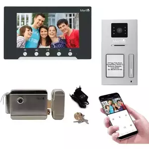 Kit Interfon Video 1 familie wireless WiFi IP65 2MP 7 inch Color 3in1 2 fire Mentor SYKT018 imagine